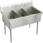 Elkay - SS TRIPLE COMPT SCULLERY SINK - Buffed Satin