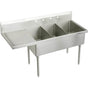 Elkay - SS TRIPLE COMPT SCULLERY SINK - Buffed Satin