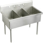 Elkay - SS TRIPLE COMPT SCULLERY SINK - Buffed Satin