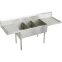 Elkay - SS TRIPLE COMPT SCULLERY SINK - Buffed Satin