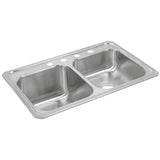 Elkay - 20 Gauge Stainless Steel 33'' x 22'' x 10.25'' Double Bowl Drop-in Kitchen Sink - Brushed Satin