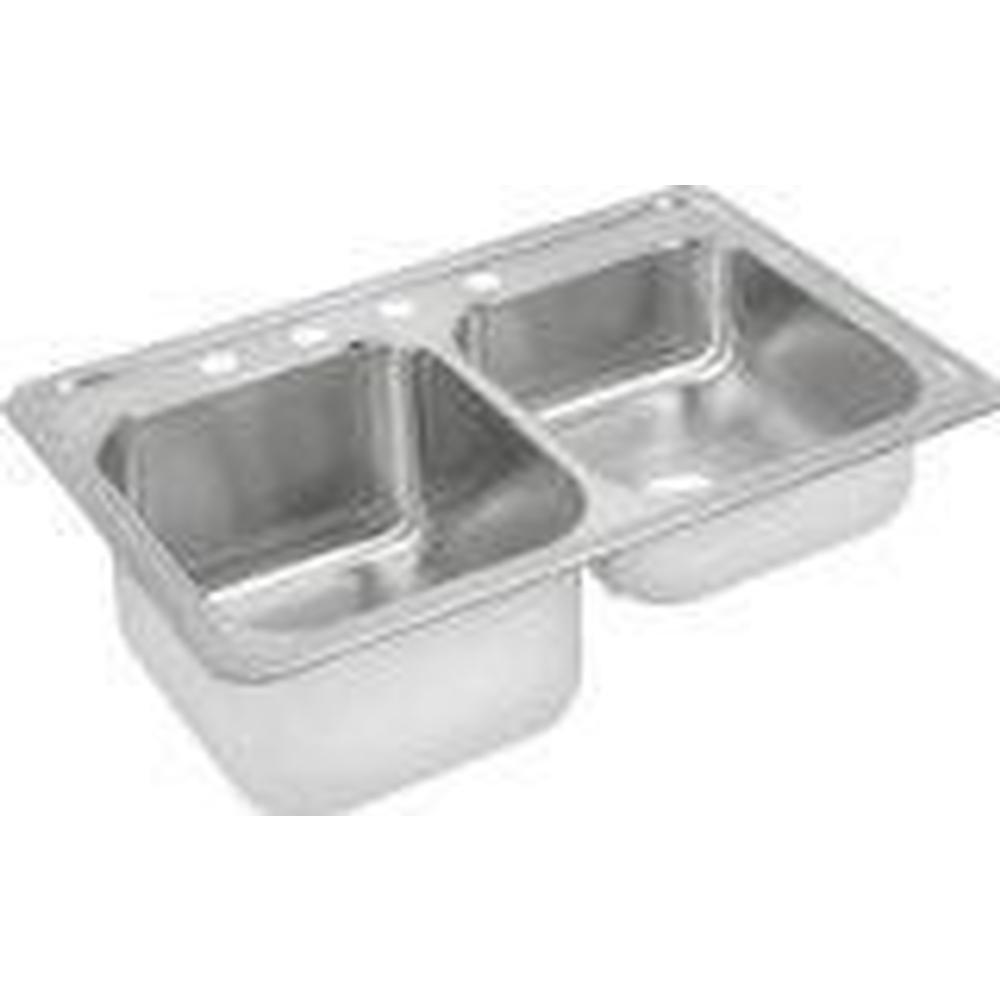 Elkay - 20 Gauge Stainless Steel 33'' x 22'' x 10.25'' Double Bowl Drop-in Kitchen Sink