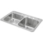 Elkay - 20 Gauge Stainless Steel 33'' x 22'' x 10.25'' Double Bowl Drop-in Kitchen Sink - Brushed Satin