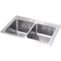 Elkay - 18 Gauge Stainless Steel 33'' x 22'' x 10.125'' Double Bowl Top Mount Kitchen Sink Kit - Lustertone
