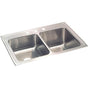 Elkay - 18 Gauge Stainless Steel 33'' x 22'' x 10.125'' Double Bowl Drop-in Kitchen Sink - Lustrous Satin