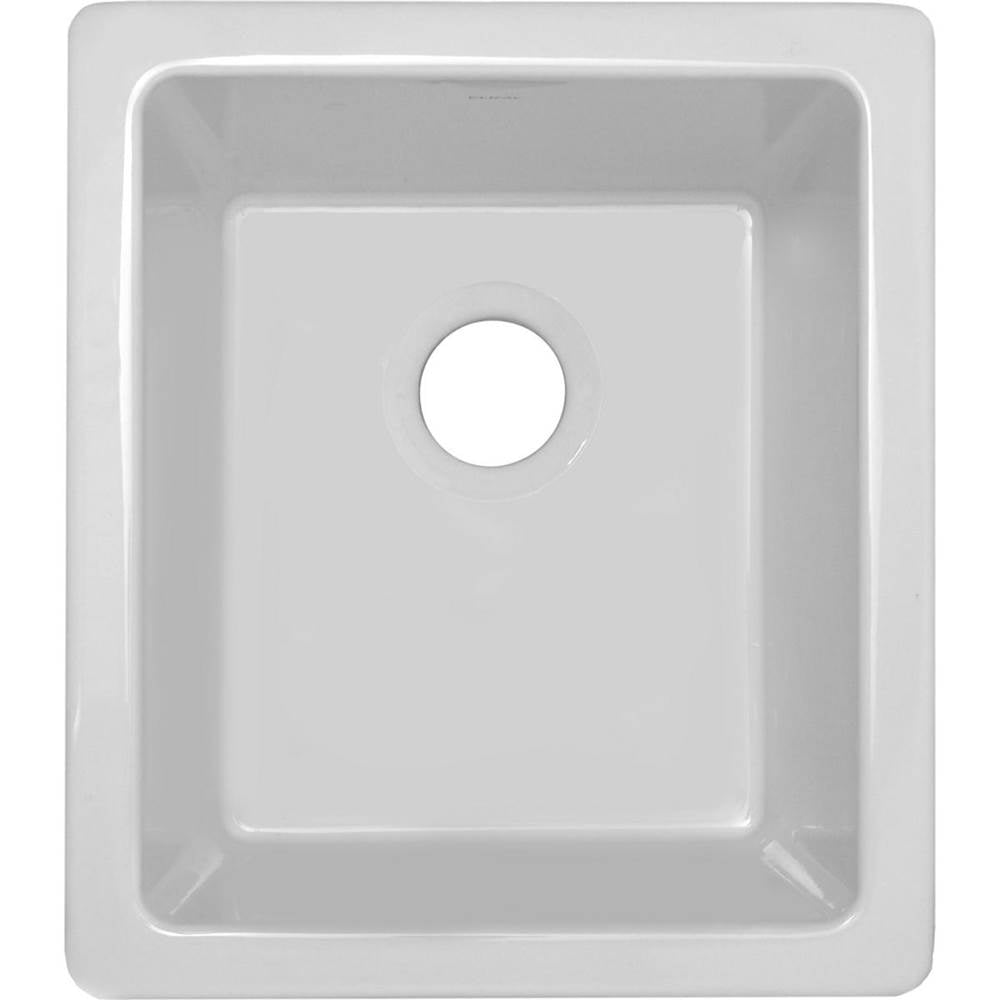 Fireclay 15'' x 17'' x 10-1/8'' Single Bowl Undermount Bar Sink, White