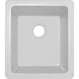 Fireclay 15'' x 17'' x 10-1/8'' Single Bowl Undermount Bar Sink, White