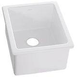 Elkay - Fireclay 15'' x 17'' x 10-1/8'' Single Bowl Undermount Bar Sink, White - White