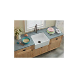 Fireclay 25'' x 19'' x 10-1/8'' Single Bowl Farmhouse Undermount Kitchen Sink, White