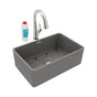 Elkay - Fireclay 29-7/8'' x 19-3/4'' x 10-1/16'', Single Bowl Farmhouse Sink Kit with Filtered Faucet, Matte Gray - Matte Gray