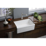 Fireclay 29-7/8'' x 19-3/4'' x 10-1/16'', Single Bowl Farmhouse Undermount Kitchen Sink, Matte Gray