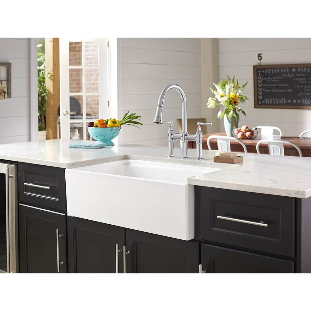 Fireclay 33'' x 20'' x 10-1/8'' Double Bowl Farmhouse Undermount Kitchen Sink, White