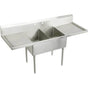 Elkay - WNSF TWO COMPT SCULLERY SINK - Buffed Satin