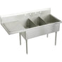 Elkay - WNSF THREE COMPT SCULLERY SINK - Buffed Satin