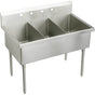 Elkay - WNSF THREE COMPT SCULLERY SINK - Buffed Satin