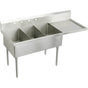 Elkay - WNSF THREE COMPT SCULLERY SINK - Buffed Satin