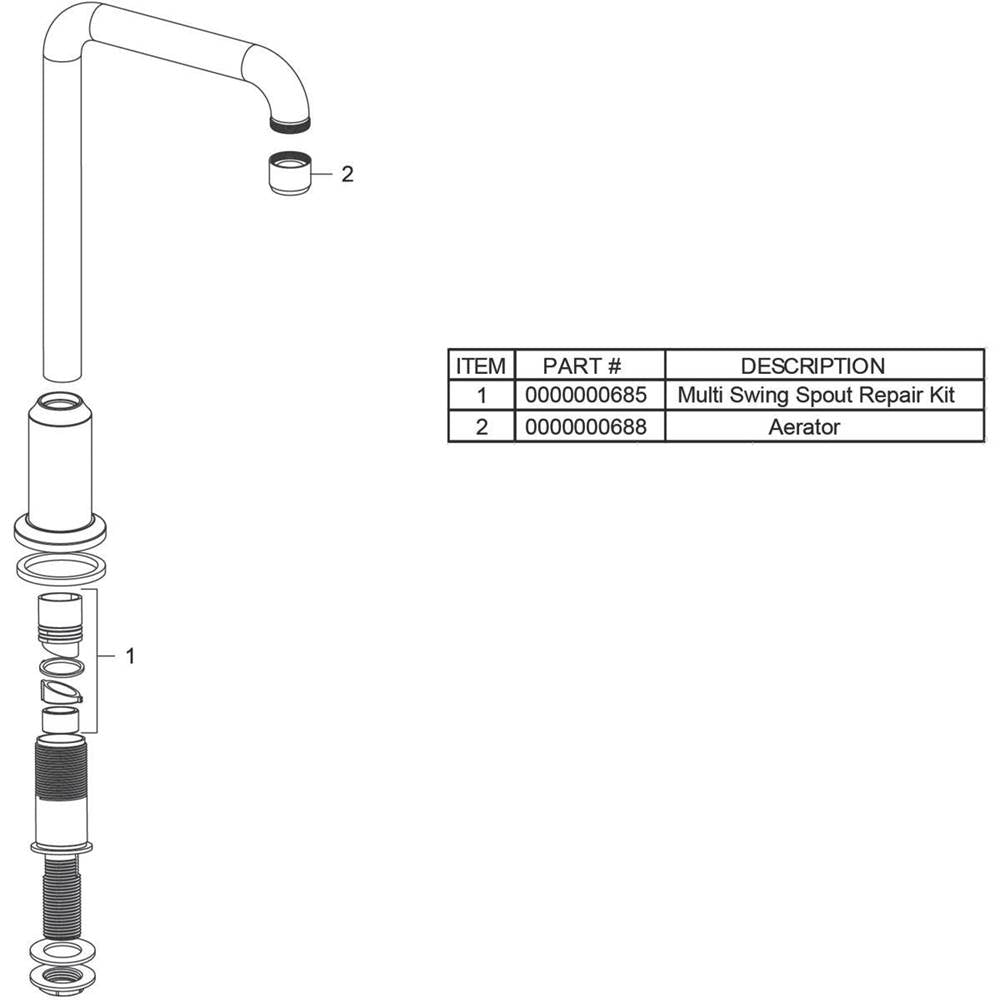Elkay - DECK MOUNT BASE W/ 8 IN GOOSENECK RIGID SPOUT