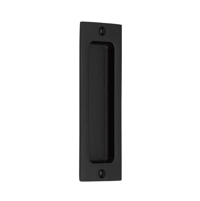 Emtek - Sandcast Bronze Rectangular Flush Pulls -6'', FB - Flat Black Bronze Patina