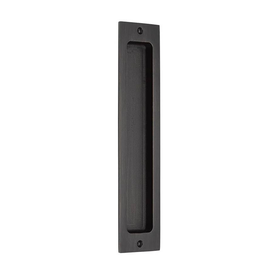 Emtek - Sandcast Bronze Rectangular Flush Pulls -10'', MB - Medium Bronze Patina