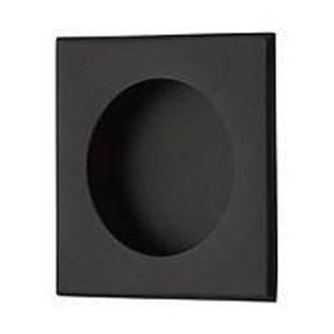 Emtek - Square Flush Pull with Round Bore, US19 - Flat Black