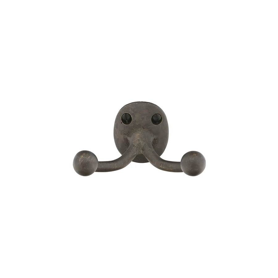 Emtek - Bronze Dbl Hook with plate, MB - Medium Bronze Patina