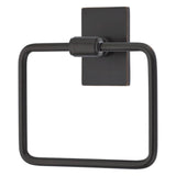 Emtek - Transitional Brass Towel Ring, Modern Rect Rosette, US10B - Oil Rubbed Bronze