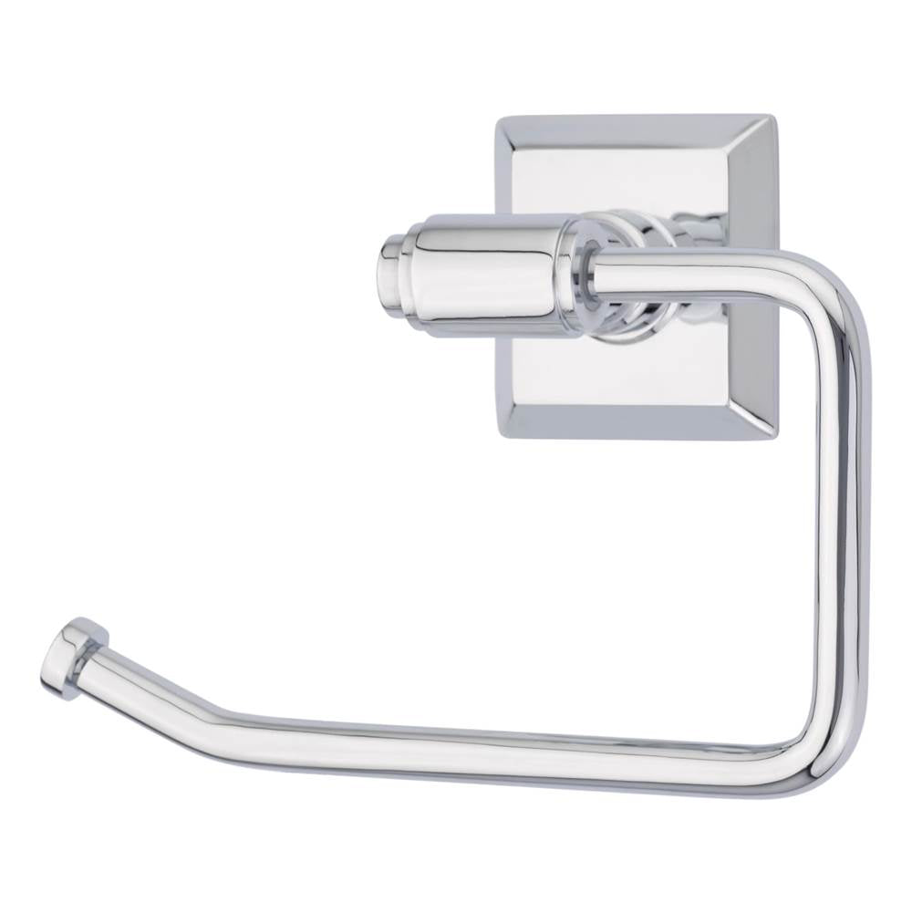 Emtek - Transitional Brass Paper Holder - Bar Style, Quincy Rosette, US26 - Polished Chrome