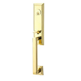 Emtek - Sgl Cyl, Wilshire Tub Ent, Arts and Crafts Lever, LH, US3NL - Unlacquered Brass