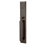 Emtek - Sgl Cyl, Melrose Tub Ent, Arts and Crafts Lever, LH, US10B - Oil Rubbed Bronze
