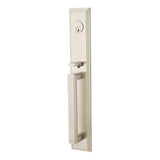 Emtek - Sgl Cyl, Melrose Tub Ent, Arts and Crafts Lever, LH, US15 - Satin Nickel