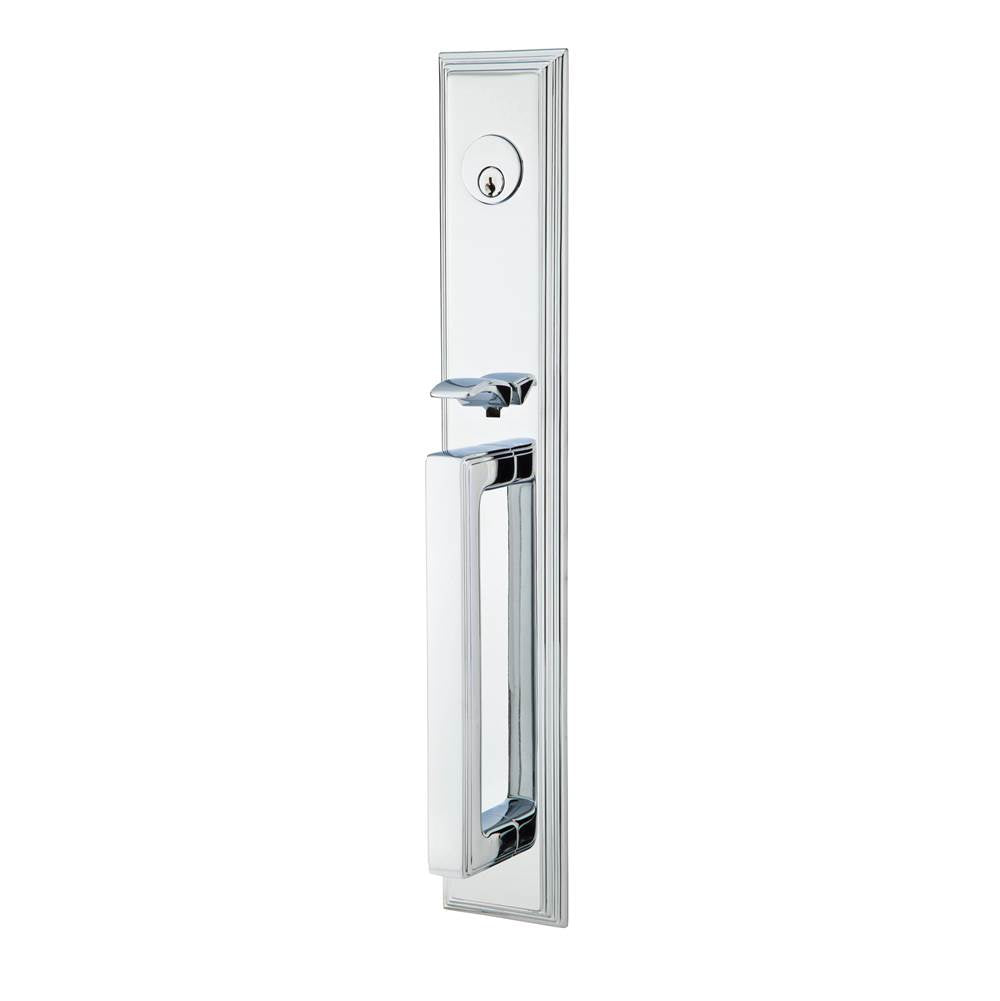 Emtek - Sgl Cyl, Melrose Tub Ent, Argos Lever, LH, US26 - Polished Chrome