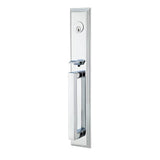Emtek - Sgl Cyl, Melrose Tub Ent, Argos Lever, LH, US26 - Polished Chrome
