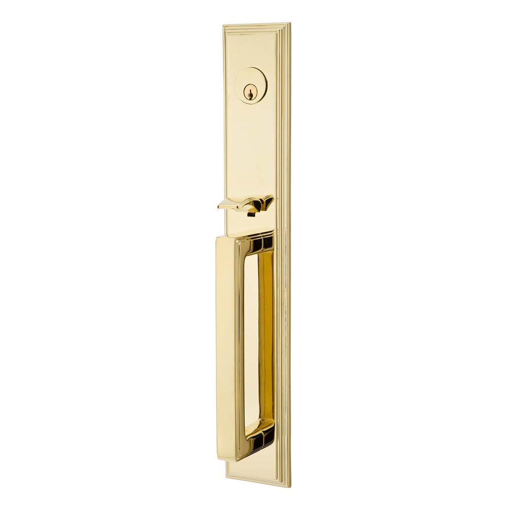 Emtek - Sgl Cyl, Melrose Tub Ent, Belmont Knob, US3 Lifetime - Polished Brass