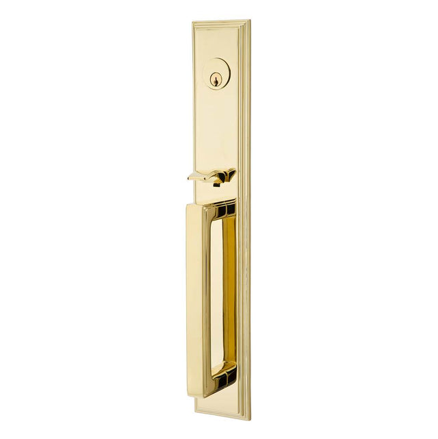 Emtek - Sgl Cyl, Melrose Tub Ent, Belmont Knob, US3 Lifetime - Polished Brass