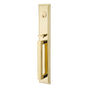 Emtek - Sgl Cyl, Melrose Tub Ent, Belmont Knob, US3 Lifetime - Polished Brass