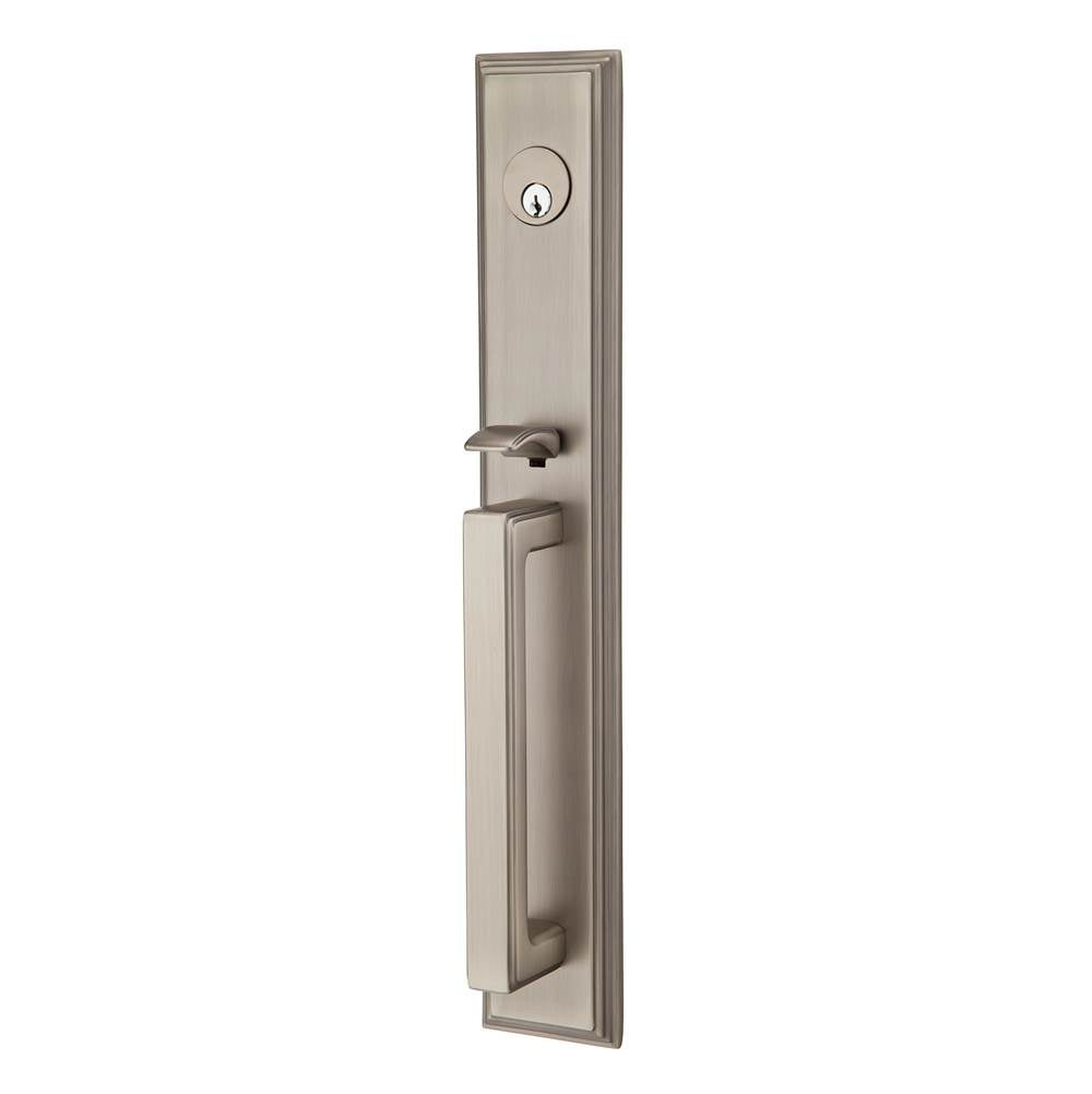 Emtek - Sgl Cyl, Melrose Tub Ent, Diamond Crystal Knob, US15A - Pewter