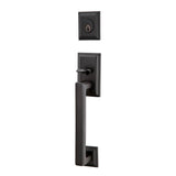 Emtek - Sgl Cyl, Hamden Tub Ent, Arts and Crafts Lever, LH, US19 - Flat Black