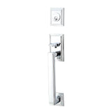 Emtek - Sgl Cyl, Hamden Tub Ent, Argos Lever, LH, US26 - Polished Chrome
