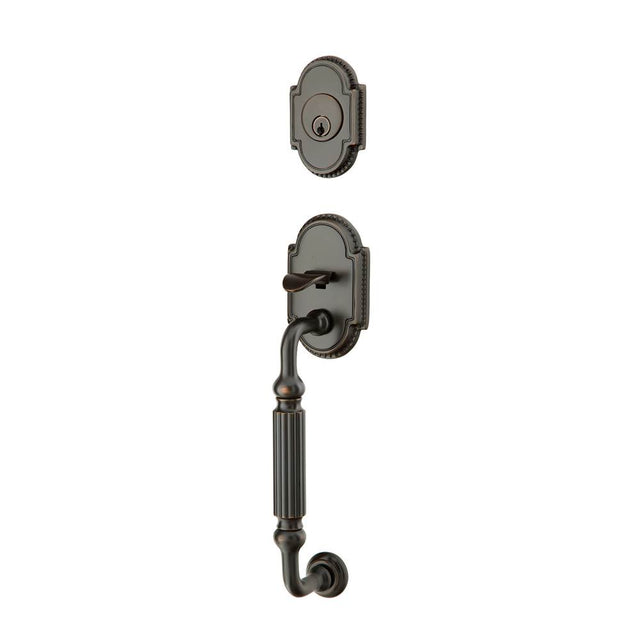 Emtek - Sgl Cyl, Knoxville Tub Ent, Arts and Crafts Lever, RH, US10B - Oil Rubbed Bronze