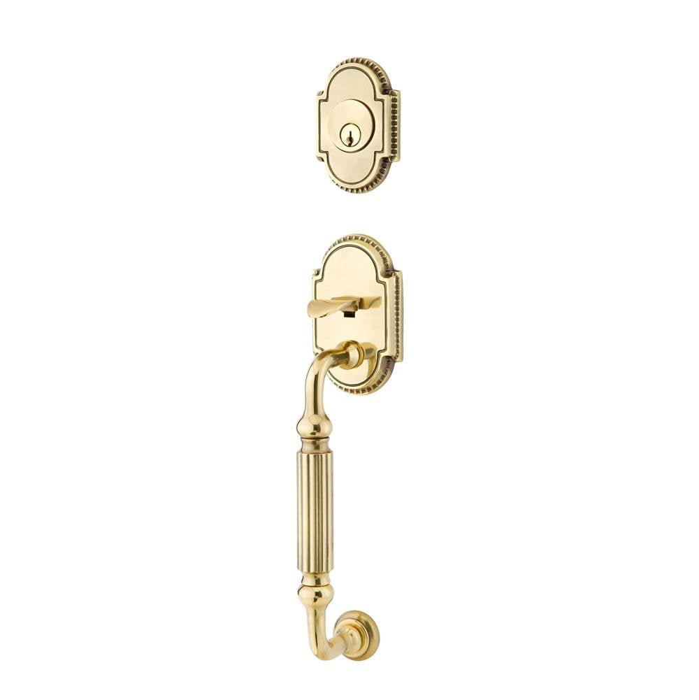 Emtek - Sgl Cyl, Knoxville Tub Ent, Astoria Clear Knob, US7 - French Antique