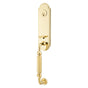 Emtek - Sgl Cyl, Orleans Tub Ent, Arts and Crafts Lever, LH, US3NL - Unlacquered Brass