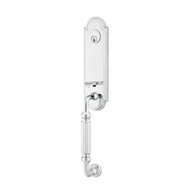Emtek - Sgl Cyl, Orleans Tub Ent, Argos Lever, LH, US26 - Polished Chrome