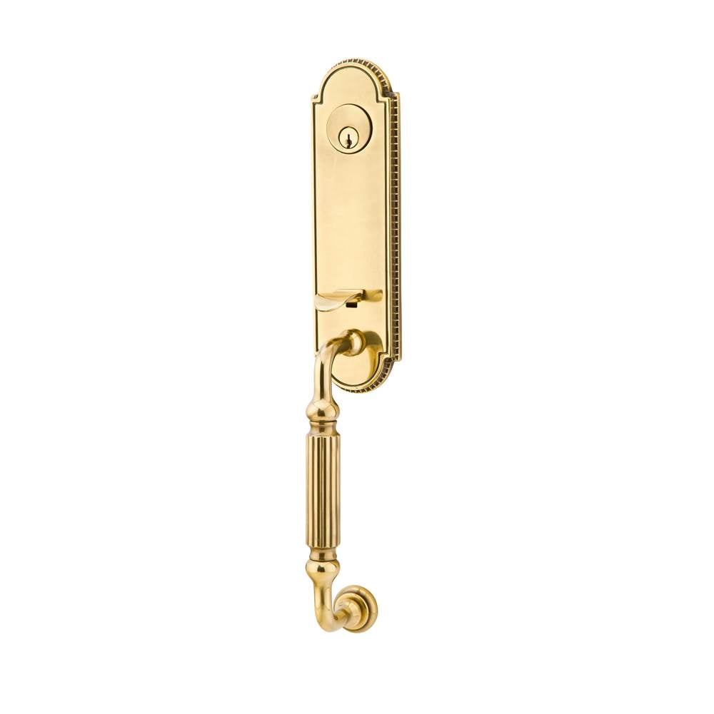 Emtek - Sgl Cyl, Orleans Tub Ent, Astoria Clear Knob, US7 - French Antique