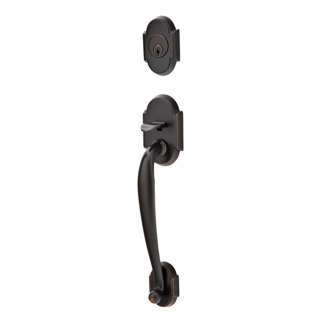 Emtek - Sgl Cyl, Nashville Tub Ent, Arts and Crafts Lever, LH, US10B - Oil Rubbed Bronze