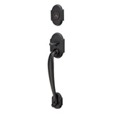 Emtek - Sgl Cyl, Nashville Tub Ent, Arts and Crafts Lever, LH, US19 - Flat Black