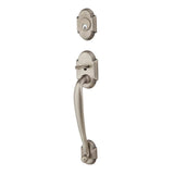 Emtek - Sgl Cyl, Nashville Tub Ent, Cortina Lever, RH, US15A - Pewter