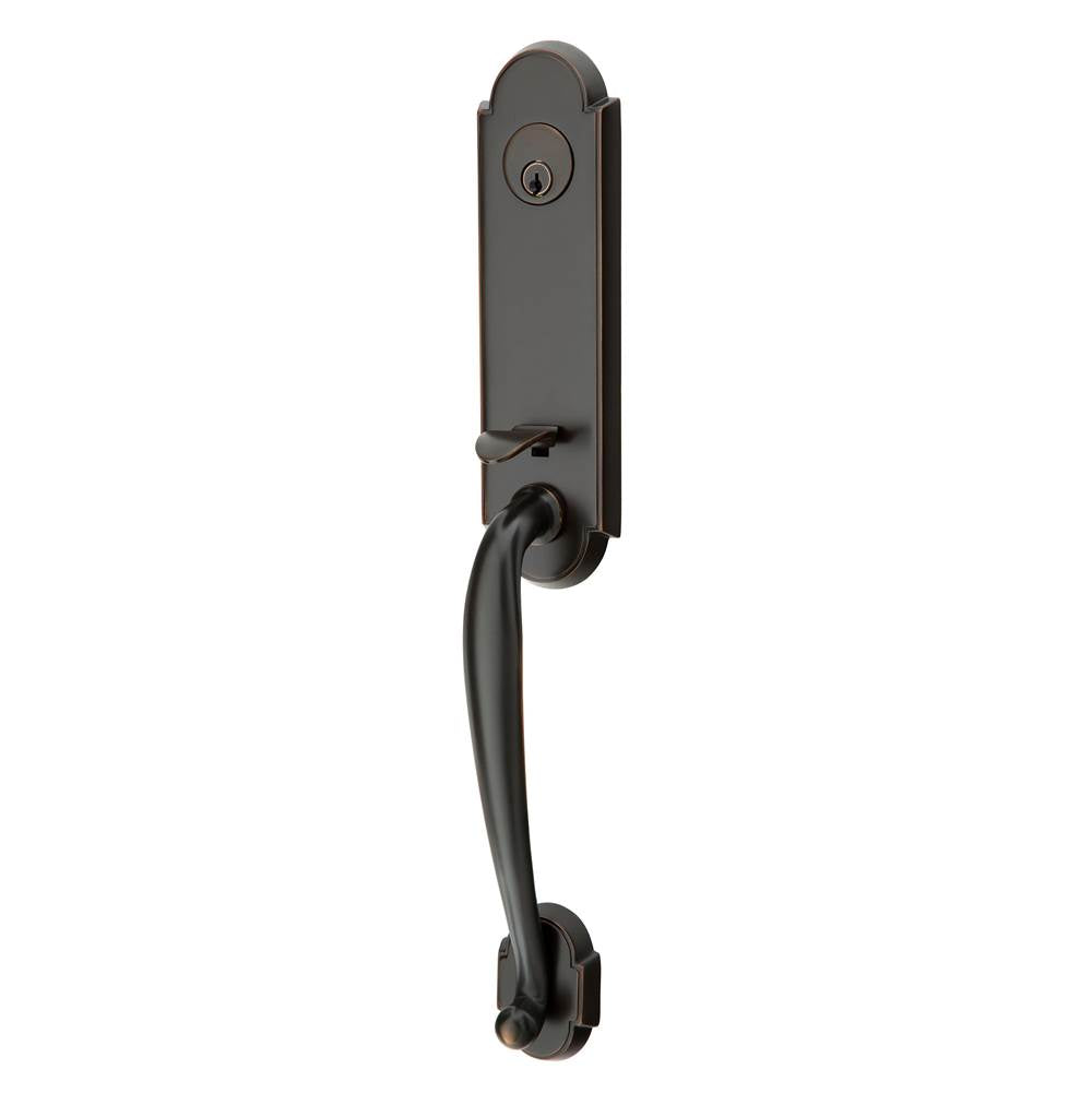 Emtek - Sgl Cyl, Richmond Tub Ent, Arts and Crafts Lever, LH, US10B - Oil Rubbed Bronze