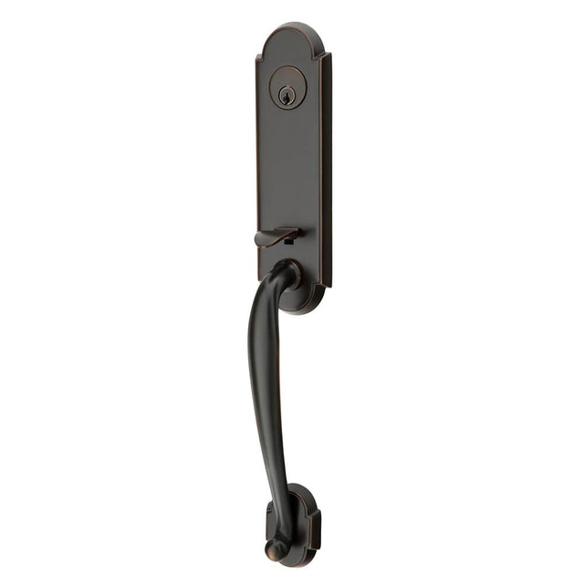 Emtek - Sgl Cyl, Richmond Tub Ent, Arts and Crafts Lever, LH, US10B - Oil Rubbed Bronze
