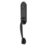 Emtek - Sgl Cyl, Richmond Tub Ent, Arts and Crafts Lever, LH, US19 - Flat Black