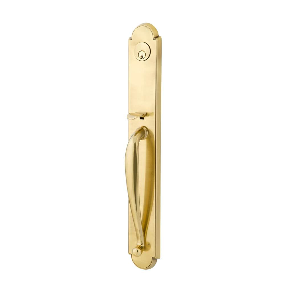 Emtek - Sgl Cyl, Wilmington Tub Ent, Astoria Clear Knob, US7 - French Antique